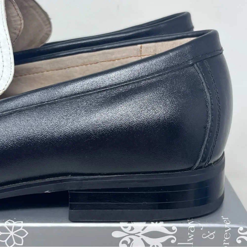 Stacy Adams Wana Bond Street Two-tone Black White Leather Loafers 10